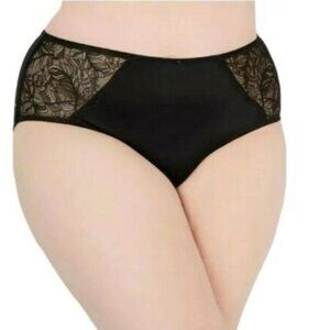 INC International Concepts Womens Lace Inset Hipster Panties Black Size 3X NEW